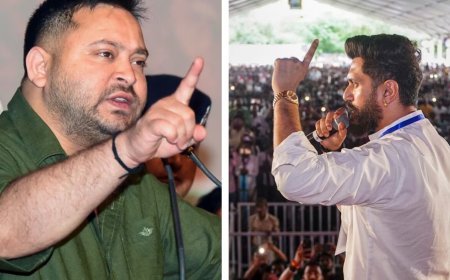 प्रेस कॉन्फ्रेंस में तेजस्वी यादव का चिराग पासवान पर तंज, बोले– “पहले शादी कर लीजिए”